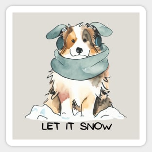 LET IT SNOW - Australian Shepherd Sticker